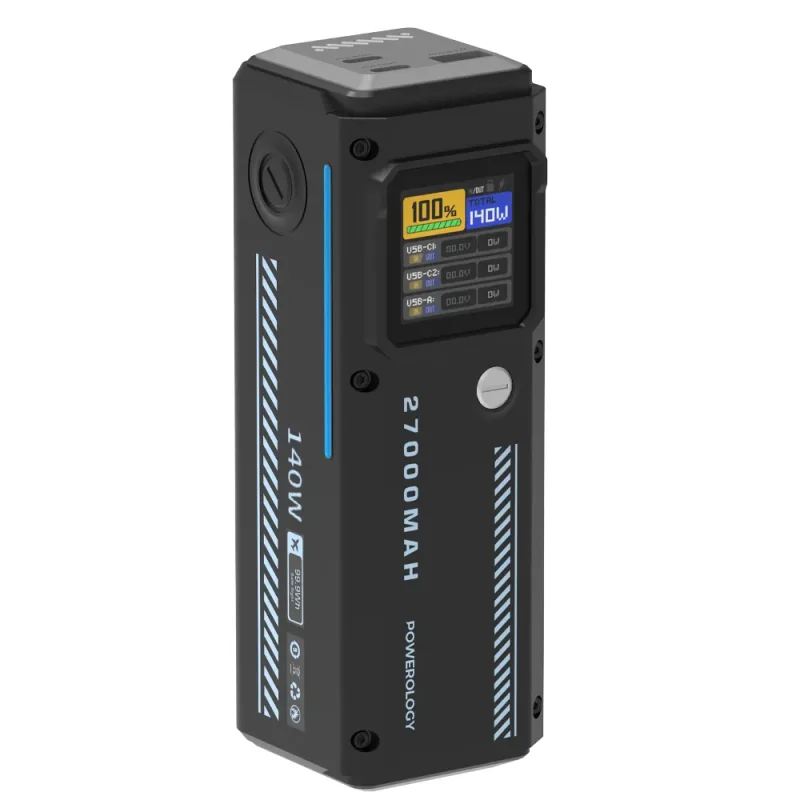 پاوربانک پاورولوژی مدل PPBCHA83 ظرفیت 27000 میلی آمپر ساعت توان 140 وات