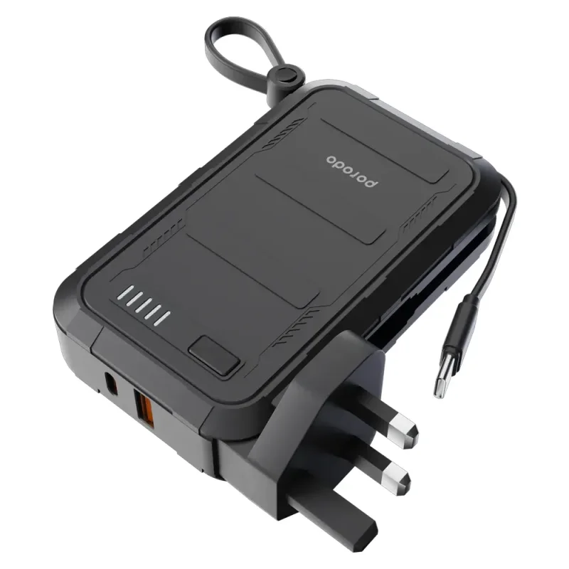 پاوربانک و شارژر دیواری پرودو مدل PDPBFCH051 ظرفیت 10000 توان 22.5 وات با کابل متصل