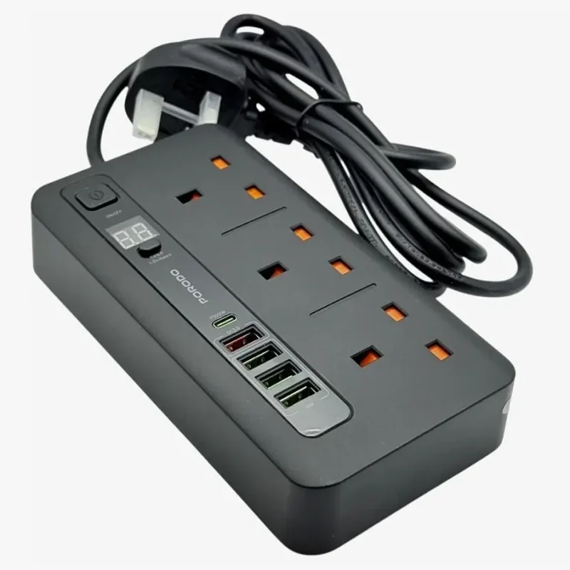 چندراهی برق 3 سوکت و شارژر پرودو مدل PDFWCH013 توان 3000 وات