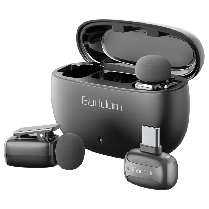 میکروفون یقه‌ای بی سیم ارلدام مدل MC16C دوکاربره تایپ سی