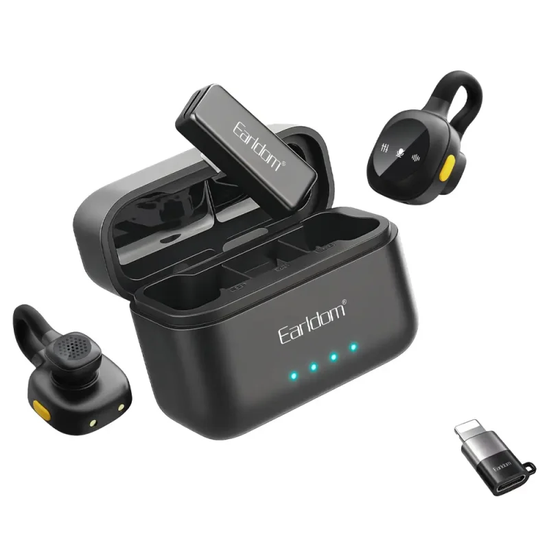 میکروفون یقه‌ای بی سیم ارلدام مدل MC18 دوکاربره تایپ سی و لایتنینگ