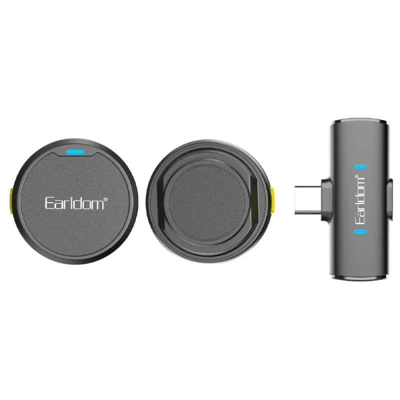 میکروفون یقه‌ای بی سیم ارلدام مدل MC15C دوکاربره تایپ سی