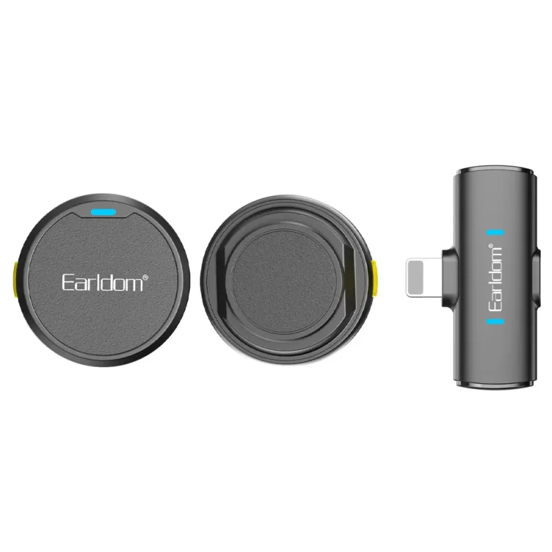 میکروفون یقه‌ای بی سیم ارلدام مدل MC15L دوکاربره لایتنینگ