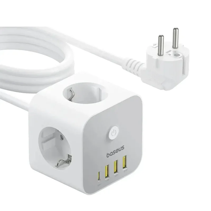 شارژر رومیزی بیسوس Power Combo Cube PowerStrip S321A توان 20 وات