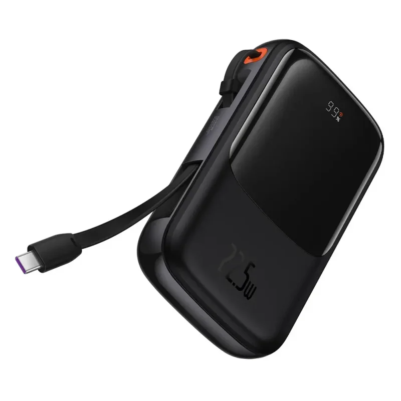پاوربانک بیسوس مدل Qpow Pro PPQD2-10C با کابل تایپ سی ظرفیت 10000 میلی آمپر توان 22.5 وات