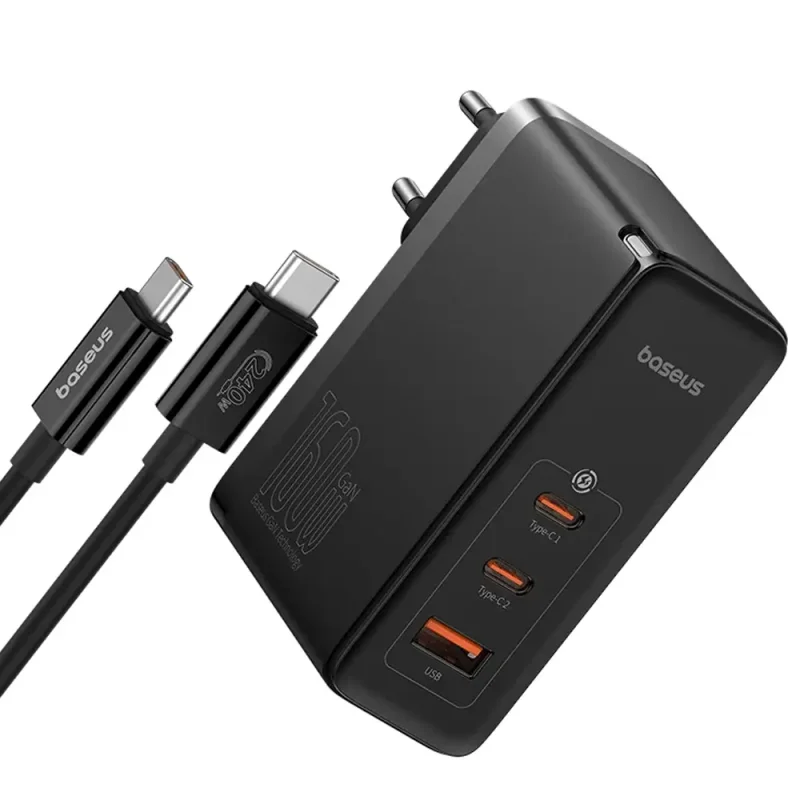 شارژر دیواری بیسوس GaN5 Pro Fast Charger CCGAN160CE توان 160 وات با کابل