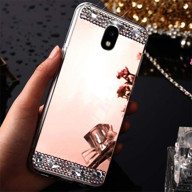 قاب آینهای نگیندار دور فلزی موبایل سامسونگ J5 Pro