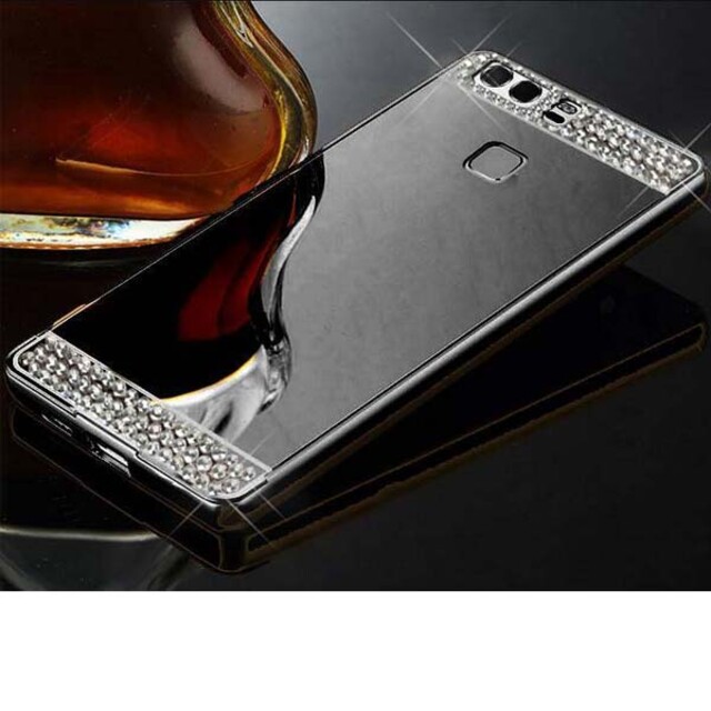 قاب آینه‌ای نگین‌دار دور فلزی موبایل هواوی P9