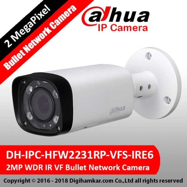 دوربین تحت شبکه بولت وری فوکال داهوا مدل DH-IPC-HFW2231RP-VFS-IRE6