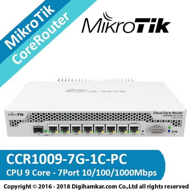 کر روتر میکروتیک مدل CCR1009-7G-1C-PC
