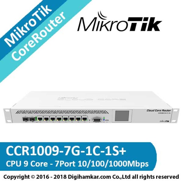 کر روتر میکروتیک مدل +CCR1009-7G-1C-1S