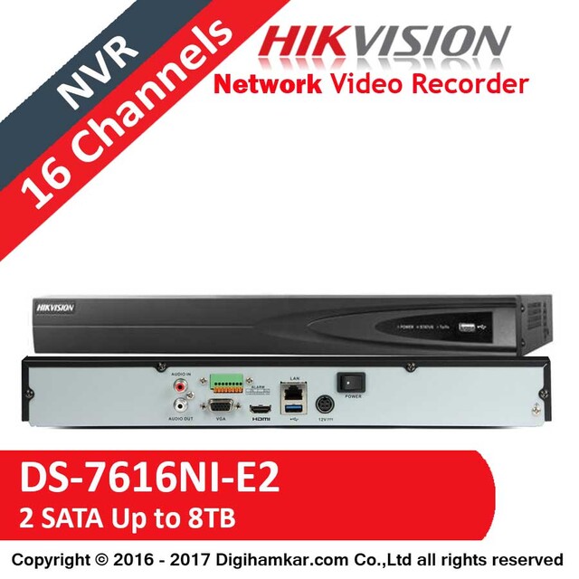 ضبط کننده ویدیویی تحت شبکه NVR هایک ویژن مدل DS-7616NI-E2