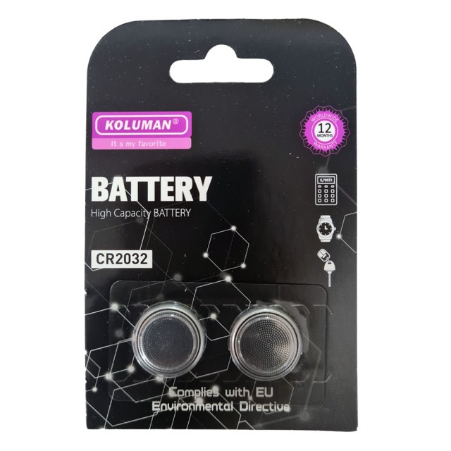 باتری سکه ای کلومن مدل CR2032 بسته 2 عددی