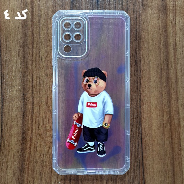 قاب ژله ای شفاف محافظ لنز دار خرسی موبایل سامسونگ A12