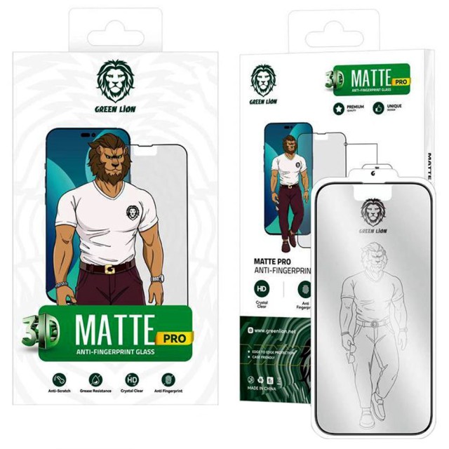 گلس مات ضد اثر انگشت گرین لاین 3D Matte Pro آیفون iPhone 14 Pro