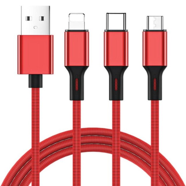 کابل شارژ سه سر جوی روم مدل S-L422 طول 1.2 متر