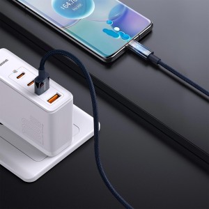 کابل شارژ USB به Type-C بیسوس مدل Explorer Auto Power Off طول 1 متر توان 100 وات