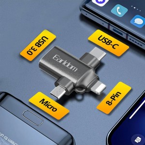 مبدل او تی جی USB3.0 به Type-C/Lightning/MicroUSB ارلدام مدل OT80