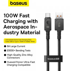 کابل شارژ USB به Type-C بیسوس مدل Aramid Fiber Braiding CB000050 طول 2 متر توان 100 وات