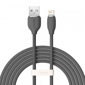 کابل شارژ USB به لایتنینگ بیسوس مدل Jelly Liquid Silica CAGD000101 طول 2 متر توان 2.4 آمپر