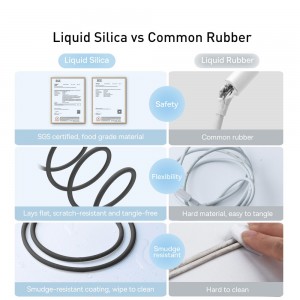 کابل شارژ USB به لایتنینگ بیسوس مدل Jelly Liquid Silica CAGD000101 طول 2 متر توان 2.4 آمپر