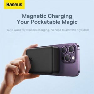 پاوربانک مگنتی بیسوس مدل Baseus Magnetic Mini PPCXM20 ظرفیت 20000 میلی آمپر ساعت توان 20 وات