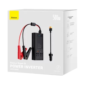 اینورتر فندکی ماشین بیسوس Power Inverter BS-CI50-02 توان 500 وات ولتاژ 220 ولت