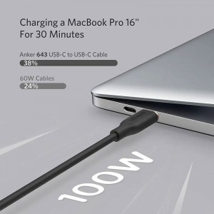 کابل شارژ USB-C به USB-C انکر PowerLine III Flow مدل A8553 طول 1.8 متر توان 100 وات