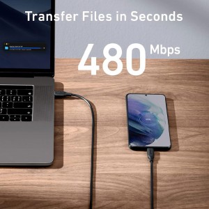 کابل شارژ USB-C به USB-C انکر مدل PowerLine III A8852 طول 0.9 متر توان 60 وات