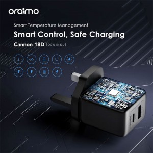 شارژر دیواری اورایمو Cannon 18D OCW-5183U+C53 توان 18 وات با کابل