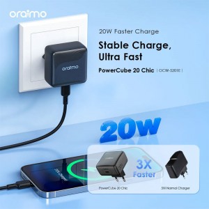 شارژر دیواری اورایمو مدل PowerCube 20 Chic OCW-5201E+CL55 توان 20 وات با کابل