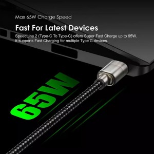 کابل شارژ USB-C به USB-C اورایمو مدل SpeedLine 2 OCD-82CC طول 1 متر توان 65 وات