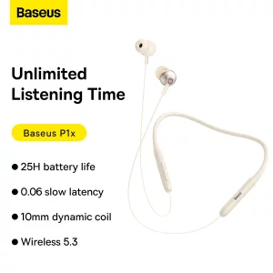 هدفون بلوتوث دورگردنی بیسوس Bowie P1x NGPB010001