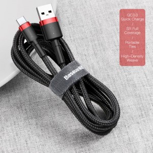 کابل شارژ USB به Type-C بیسوس مدل Cafule CATKLF-CG1 طول 2 متر توان 2 آمپر