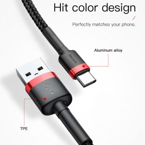 کابل شارژ USB به Type-C بیسوس مدل Cafule CATKLF-CG1 طول 2 متر توان 2 آمپر