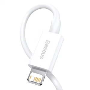 کابل شارژ USB به لایتنینگ بیسوس مدل Superior CALYS-02 طول 25 سانت توان 2.4 آمپر