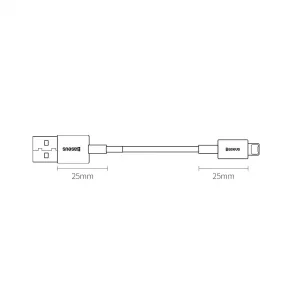 کابل شارژ USB به لایتنینگ بیسوس مدل Superior CALYS-02 طول 25 سانت توان 2.4 آمپر