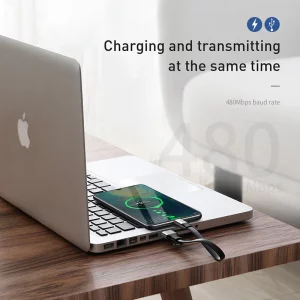 کابل شارژ USB به Type-C بیسوس مدل Simple HW CATMBJ-BG1 طول 23 سانتی متر توان 40 وات