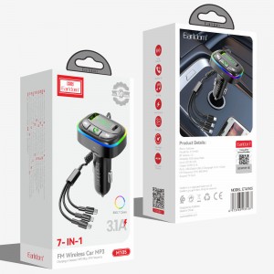 شارژر فندکی و اف ام پلیر بلوتوثی ارلدام مدل M105 توان 3.1 وات