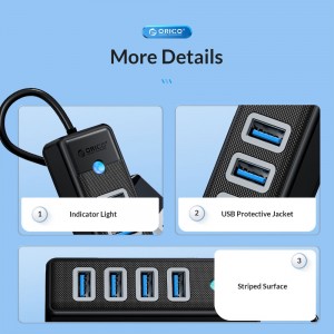 هاب USB 3.0 چهار پورت اوریکو مدل PW4U-U3-015