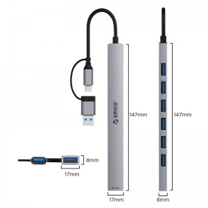 هاب USB-C/USB-A هفت پورت اوریکو مدل YSA2-U3