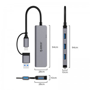 هاب USB-C/USB-A چهار پورت اوریکو مدل YSA5-U3