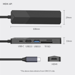 هاب تایپ سی شش پورت اوریکو مدل MDK-6P