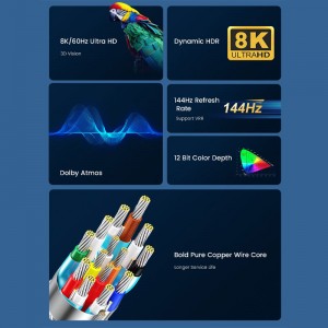 کابل HDMI اوریکو مدل H8AY-15 نسخه 2.1 کیفیت 8K طول 1.5 متر