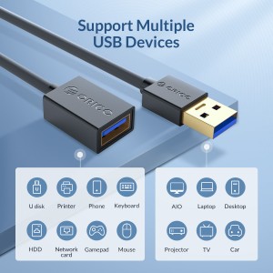 کابل افزایش طول USB 3.0 اوریکو مدل U3-MAA01-20 طول 2 متر