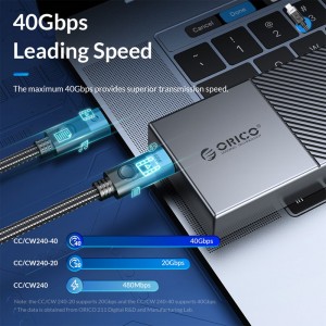 کابل شارژ USB-C به USB-C اوریکو مدل CDX-100CC طول 1 متر توان 100 وات