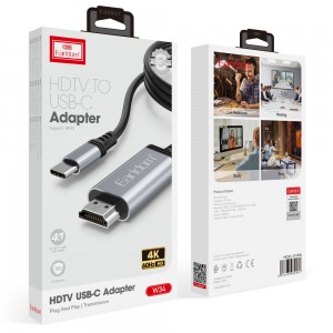 کابل تبدیل Type-C به HDMI ارلدام مدل W34 طول 2 متر