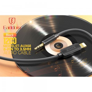 کابل تبدیل لایتنینگ به AUX ارلدام AUX68 طول 1.2 متر