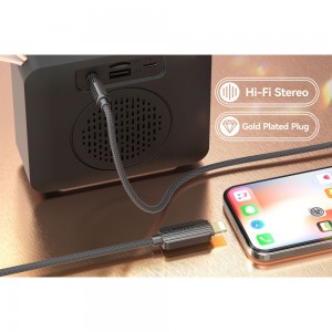 کابل تبدیل لایتنینگ به AUX ارلدام AUX68 طول 1.2 متر