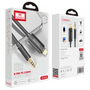 کابل تبدیل لایتنینگ به AUX ارلدام AUX68 طول 1.2 متر